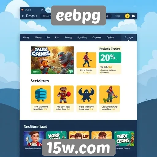 Análise da interface do site de jogos eebpg